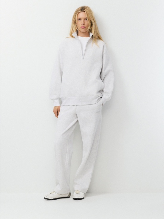 Aritzia Sweaters - Aritzia TNA Sweatfleece Quarterzip in Heather Cloud Grey size S/M